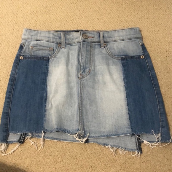 Dark and light wash multicoloured Jean skirt - Picture 1 of 4